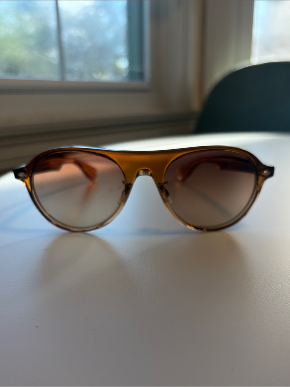 Garrett Leight Brown Gradient Lens Sunglasses